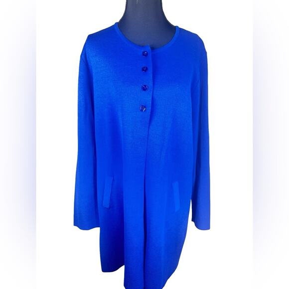 Women’s Knit Long Cobalt Sweater Dress Cardigan XL NEW $495 Tag - Picture 1 of 11